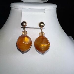 Vintage Butterscotch Lucite Dangle Earrings